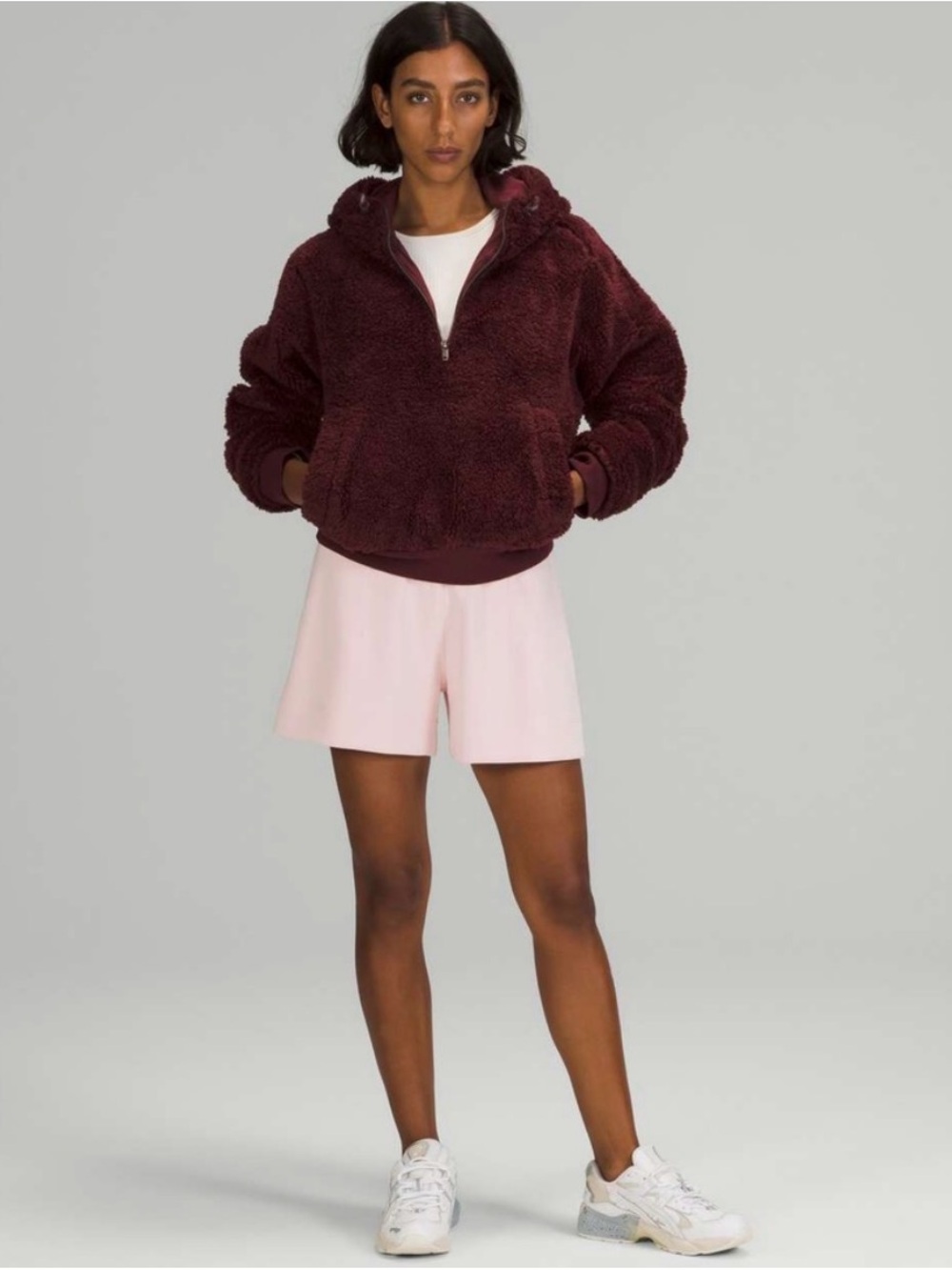 Lululemon textured fleece. Oh So Sherpa half zip hoodie. Size 8.